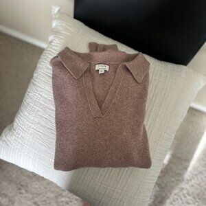 J Crew Factory Extra Soft Yarn Polo Sweater in Tan - Size XL